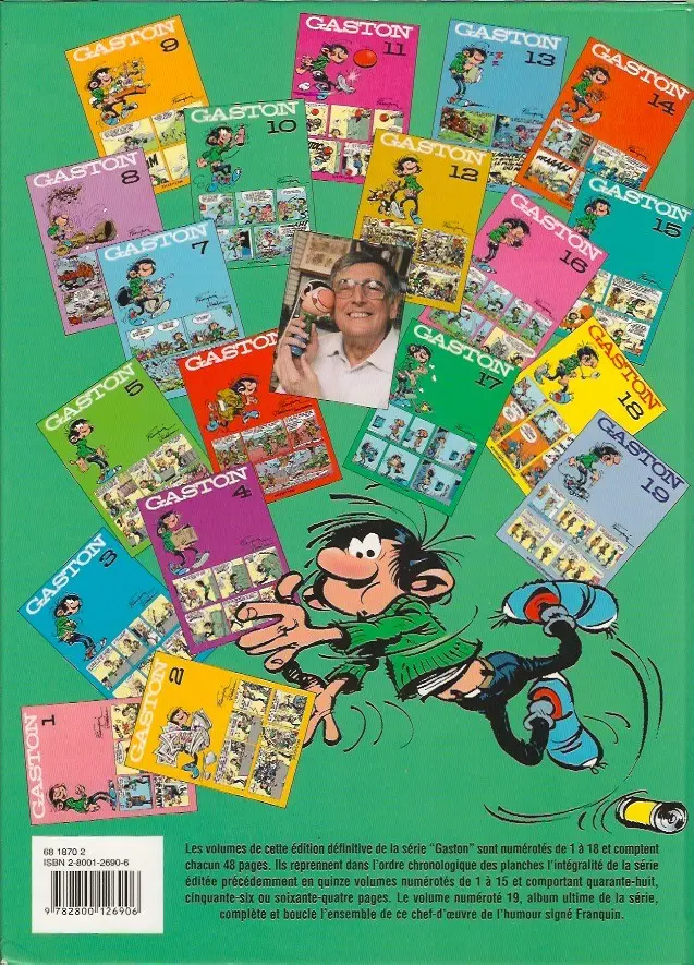 Verso de l'album Gaston Tome 10 Édition spéciale 40e anniversaire