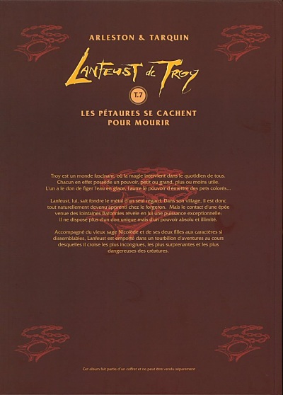 Verso de l'album Lanfeust de Troy Tome 7 Les pétaures se cachent pour mourir