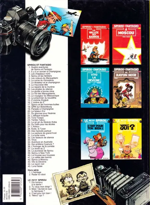 Verso de l'album Spirou et Fantasio Tome 9 Le repaire de la murène