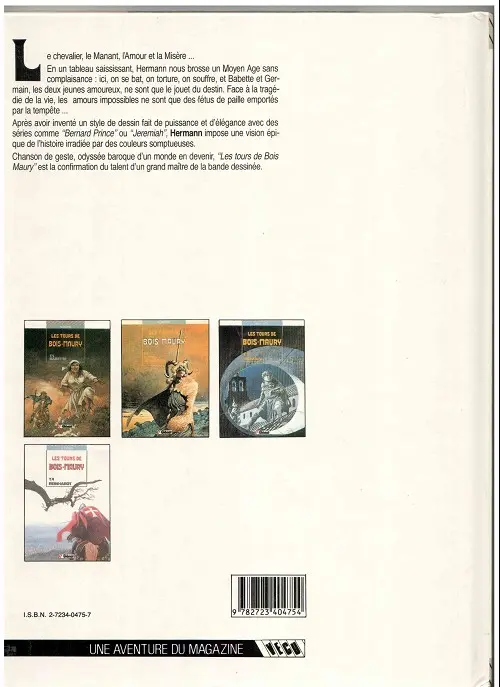 Verso de l'album Les Tours de Bois-Maury Tome 1 Babette