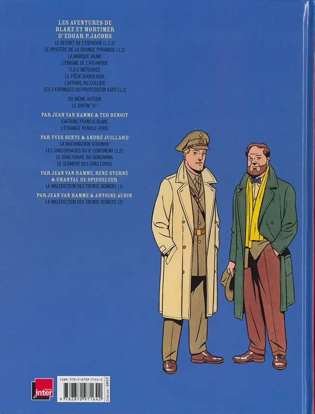 Verso de l'album Blake et Mortimer Tome 21 Le Serment des cinq lords