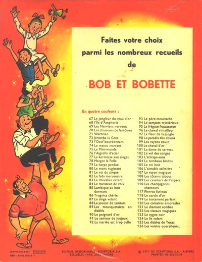 Verso de l'album Bob et Bobette Tome 126 Les voisins querelleurs