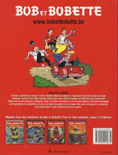 Verso de l'album Bob et Bobette Tome 326 La tulipe noire