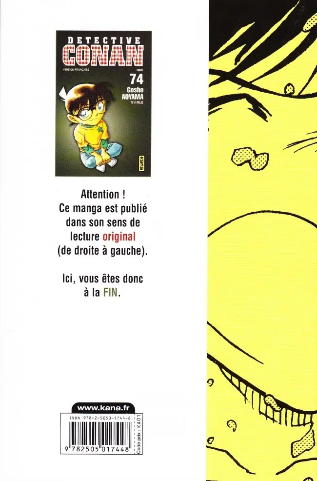 Verso de l'album Détective Conan Tome 74