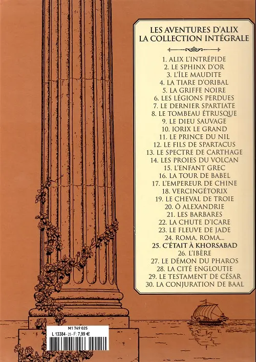 Verso de l'album Alix La collection Tome 25 C'était à Khorsabad