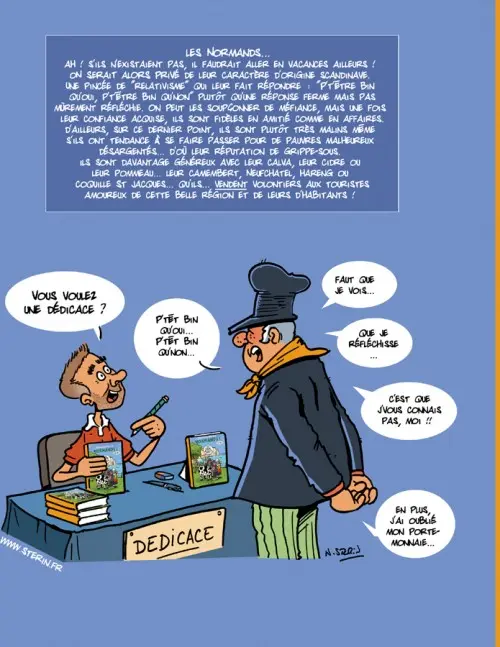 Verso de l'album Bienvenue chez les Normands ! En BD !
