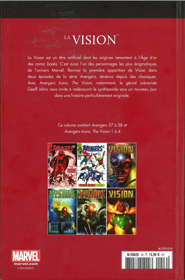 Verso de l'album Le meilleur des Super-Héros Marvel Tome 16 La Vision
