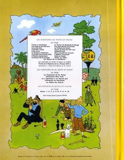 Verso de l'album Tintin Tome 21 Les bijoux de la Castafiore