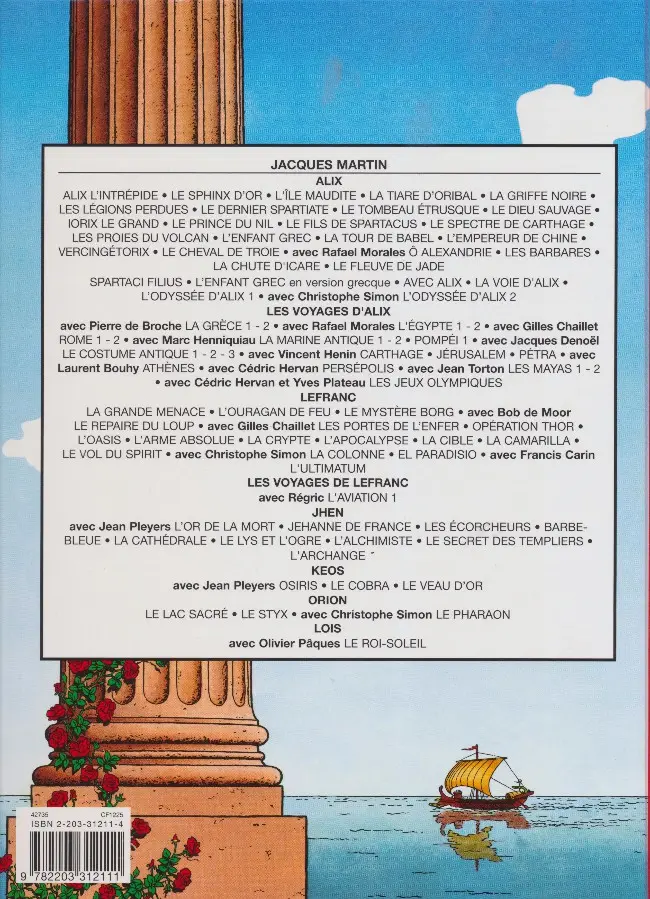 Verso de l'album Alix Tome 11 Le prince du Nil