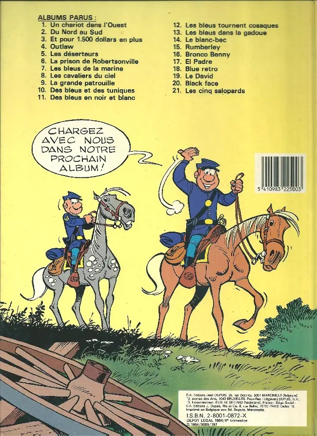 Verso de l'album Les Tuniques Bleues Tome 15 Rumberley
