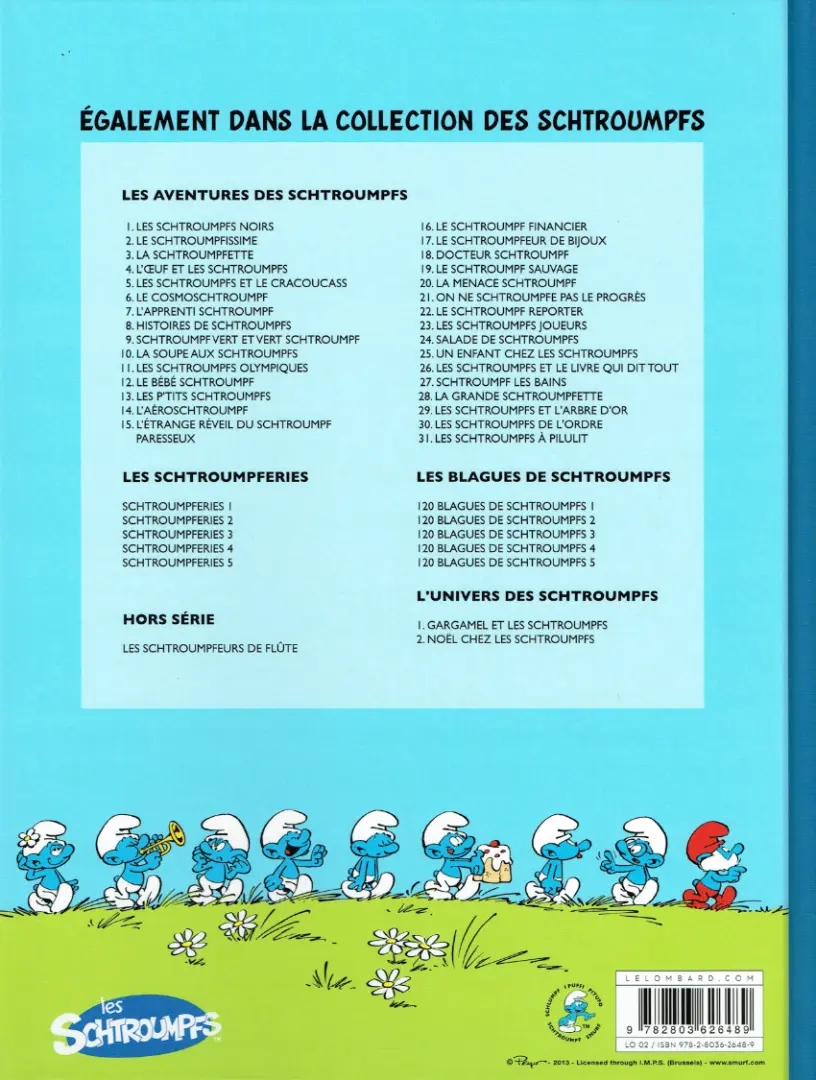 Verso de l'album Les Schtroumpfs Tome 28 La Grande Schtroumpfette