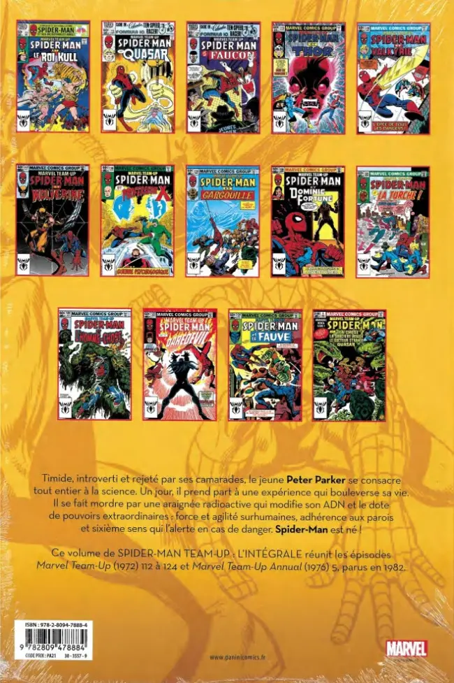 Verso de l'album Spider-Man Team-Up Tome 9 1982