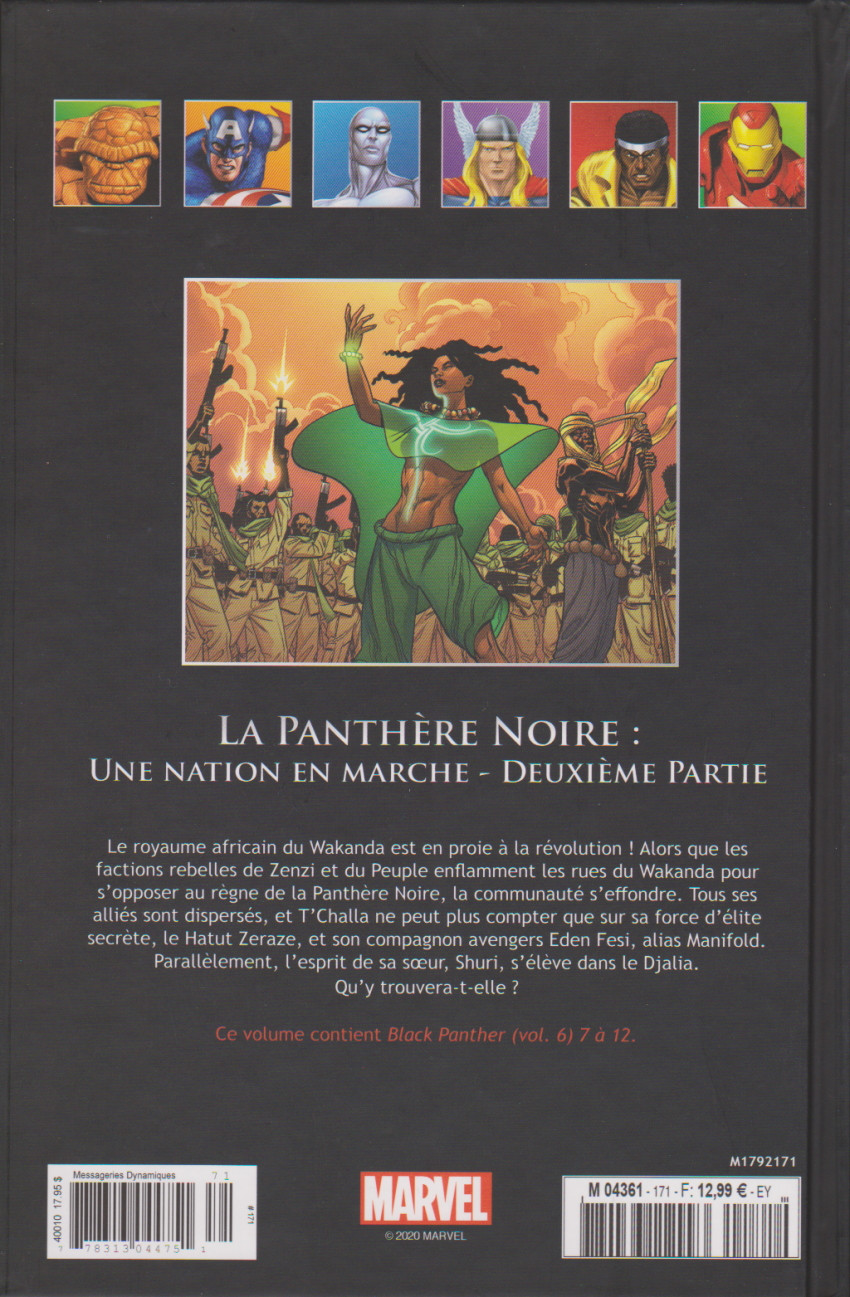 Verso de l'album Marvel Comics - La collection de référence Tome 171 La Panthère Noire : Une Nation en Marche - Deuxième Partie