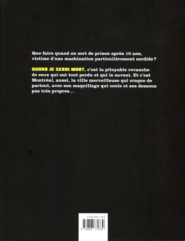 Verso de l'album Quand je serai mort