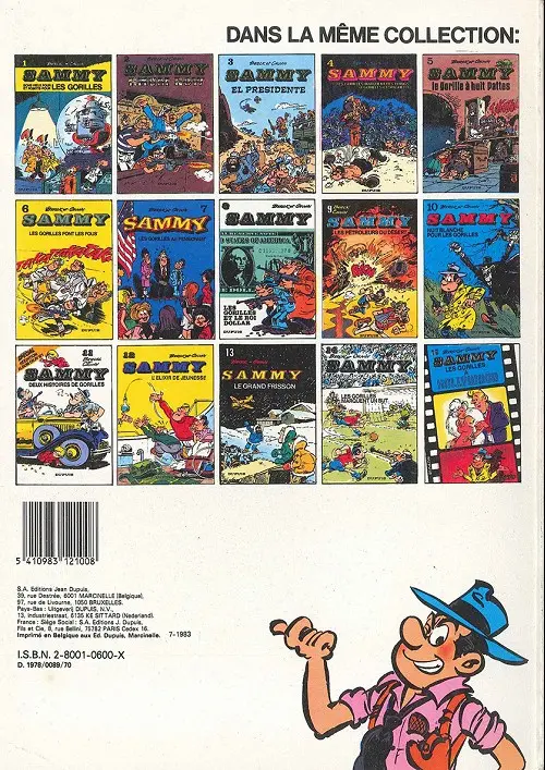 Verso de l'album Sammy Tome 11 Deux histoires de gorilles