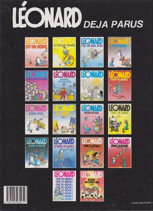 Verso de l'album Léonard Tome 13 Génie en herbe