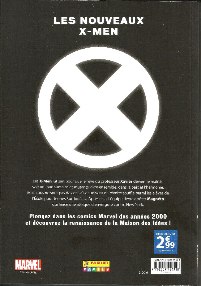 Verso de l'album Marvel Les Années 2000 - La Renaissance 10 X-Men