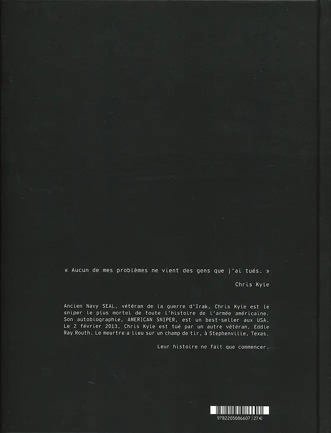 Verso de l'album L'homme qui tua Chris Kyle