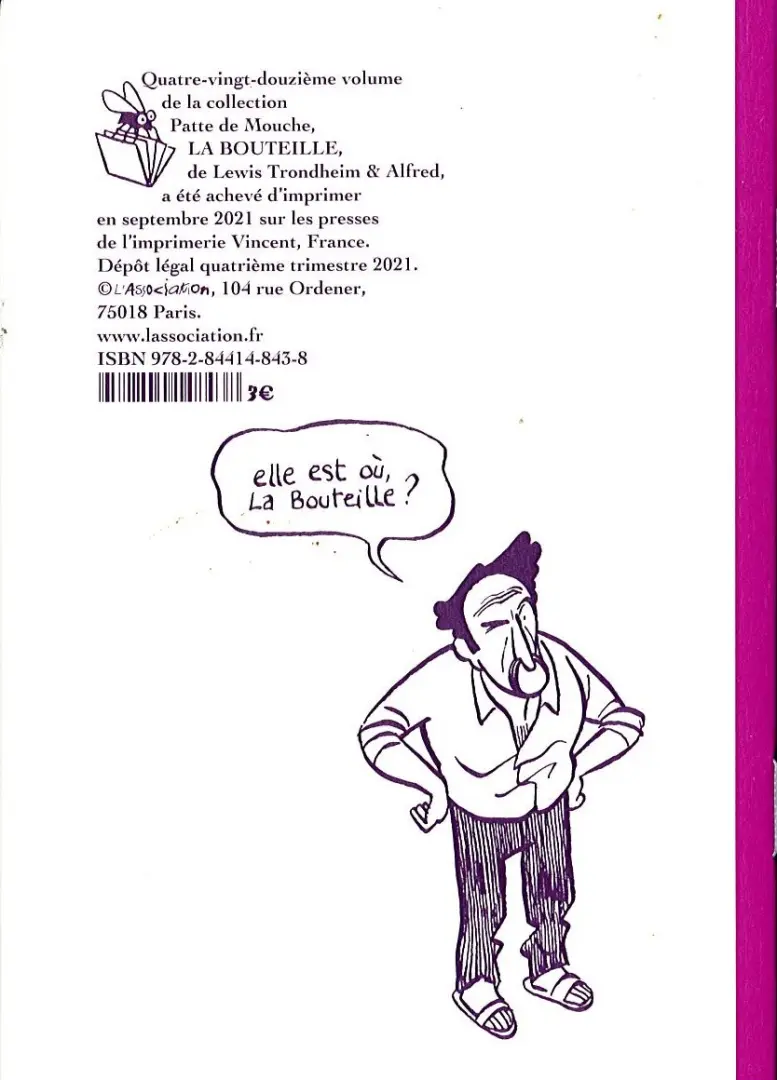 Verso de l'album La bouteille