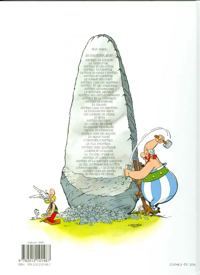 Verso de l'album Astérix Tome 16 Astérix chez les helvètes