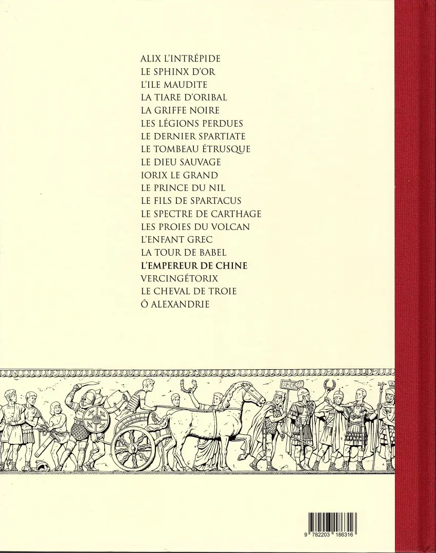 Verso de l'album Alix Tome 17 L'empereur de Chine