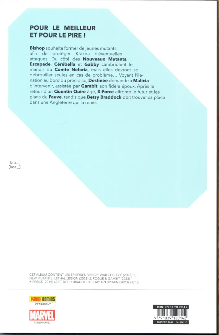 Verso de l'album Destiny of X Volume 23