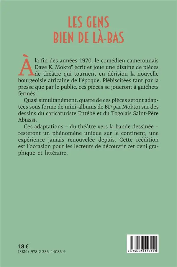 Verso de l'album Les gens bien de là-bas ou les charmes discrets de la bourgeoisie camerounaise
