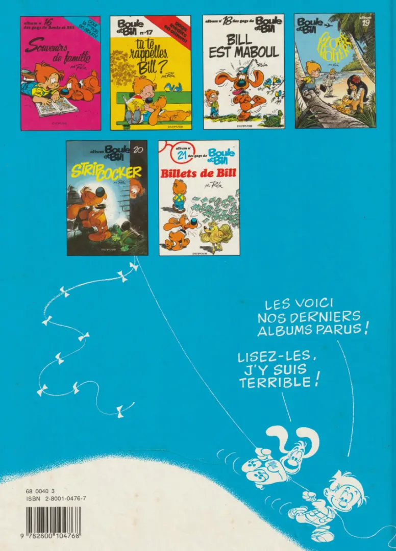 Verso de l'album Boule & Bill Tome 12 Ce coquin de cocker