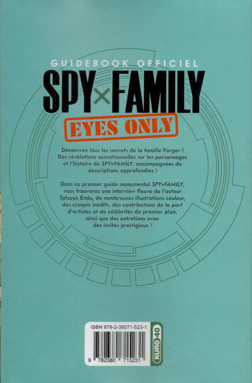 Verso de l'album Spy x Family Guidebook officiel