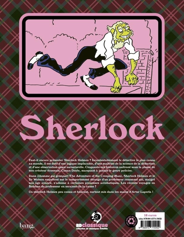 Verso de l'album Sherlock L'homme qui grimpait