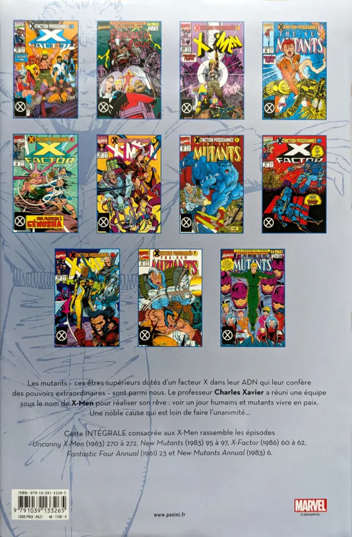 Verso de l'album X-Men L'intégrale Tome 27 1990 (II)