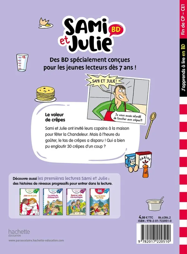 Verso de l'album Sami et Julie Le voleur de crêpes