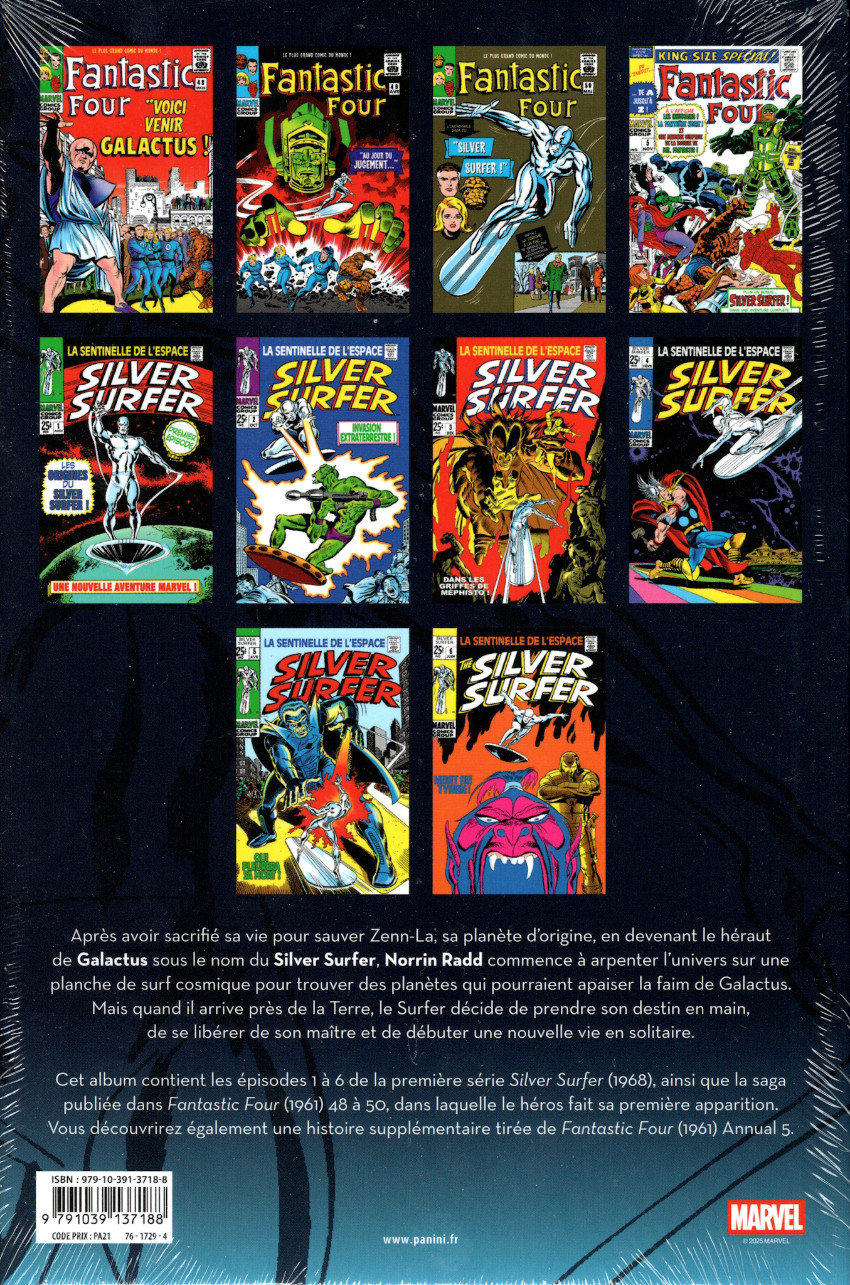 Verso de l'album Silver Surfer Tome 1 1966-1969