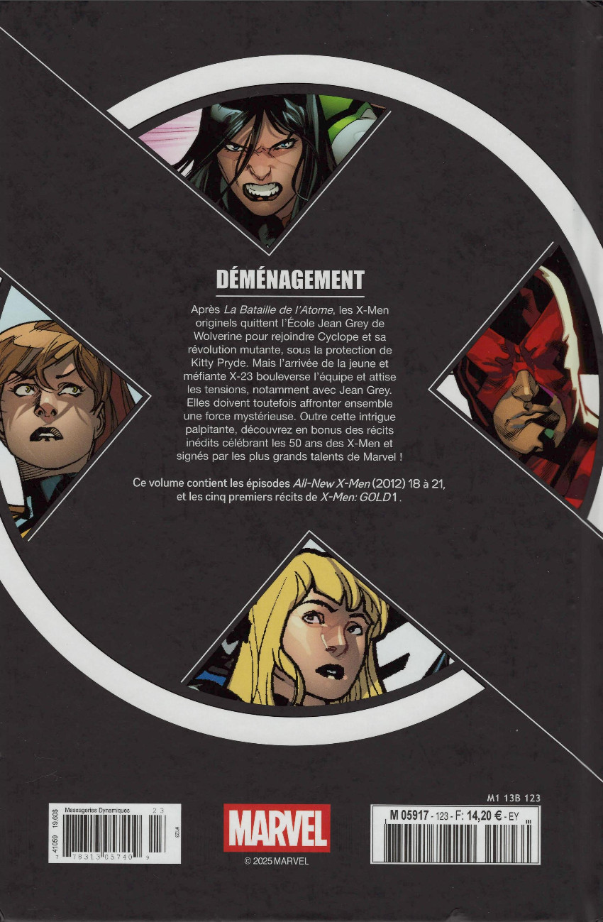 Verso de l'album X-Men - La Collection Mutante Tome 123 Déménagement