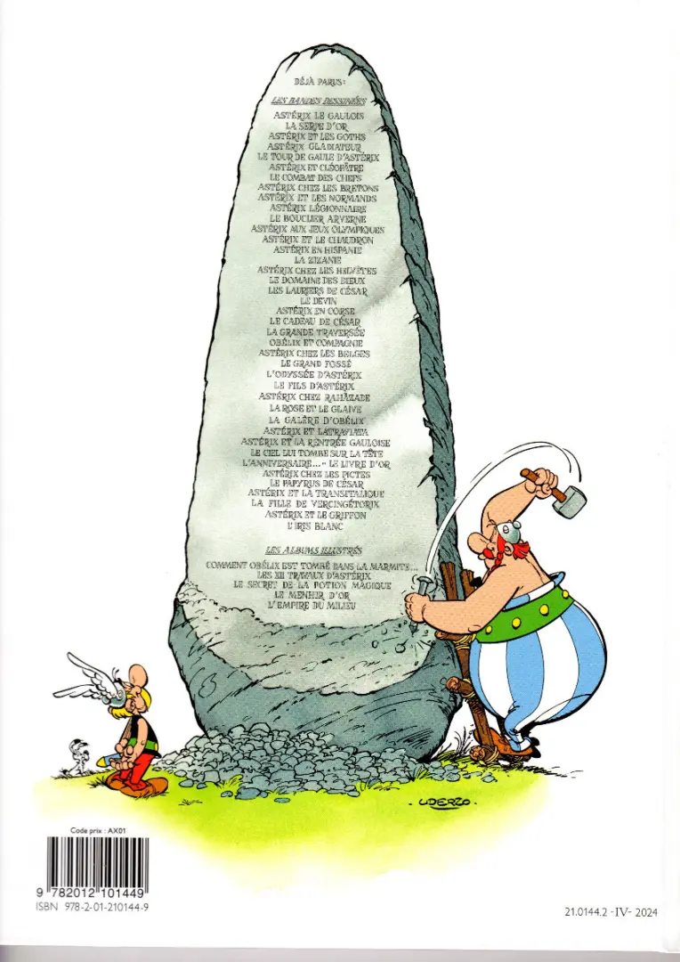 Verso de l'album Astérix Tome 12 Astérix aux jeux olympiques