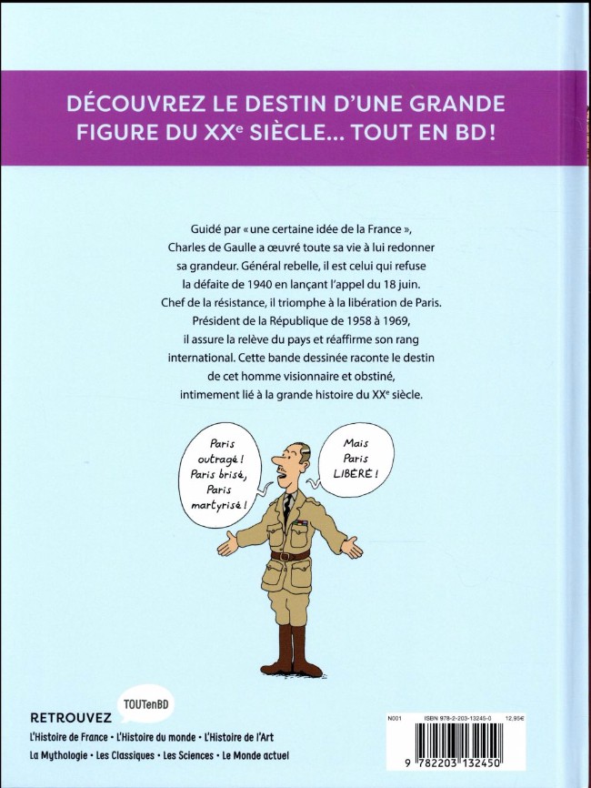 Verso de l'album L'Histoire de France en BD 9 De Gaulle et le XXe siècle