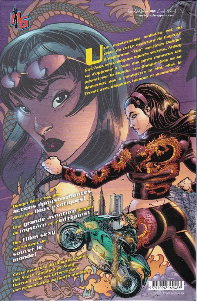Verso de l'album Danger Girl Tric-traque à Shanghaï