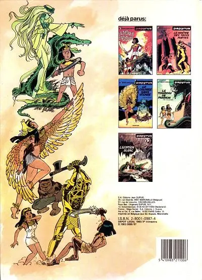 Verso de l'album Papyrus Tome 6 Les quatre doigts du dieu lune