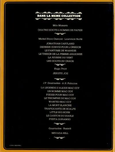 Verso de l'album Quatre doigts - L'Homme de papier