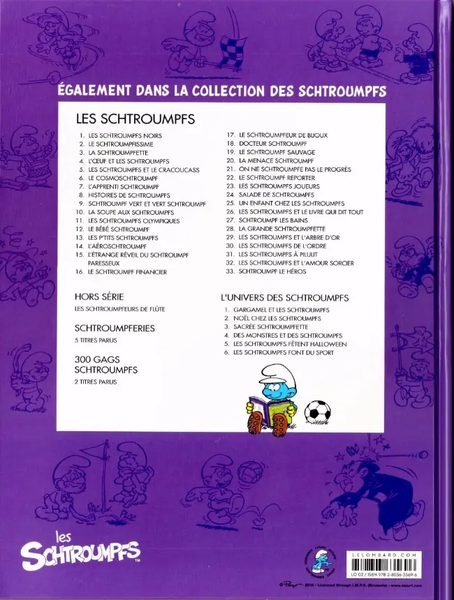 Verso de l'album L'univers des Schtroumpfs Tome 6 Les Schtroumpfs font du sport