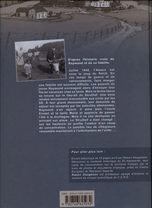 Verso de l'album Un été en enfer Camp de Natzweiler-Struthof 1942