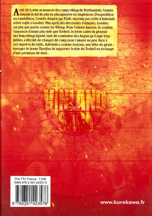 Verso de l'album Vinland Saga Volume 3