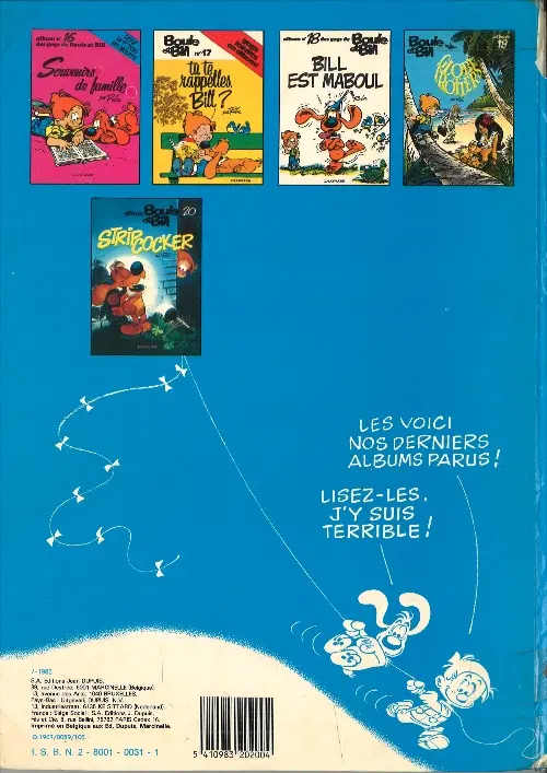 Verso de l'album Boule & Bill Tome 2 60 gags de Boule et Bill