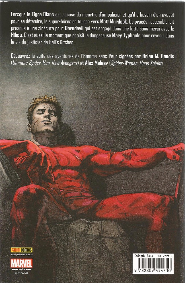 Verso de l'album Daredevil - L'Homme sans peur Tome 2 Le Procès du siècle