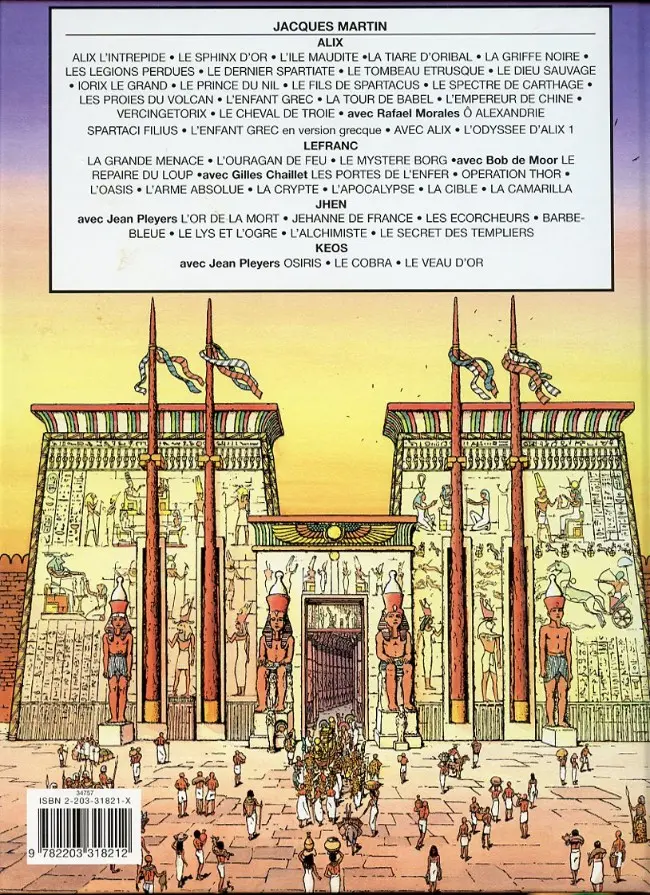 Verso de l'album Kéos Tome 1 Osiris