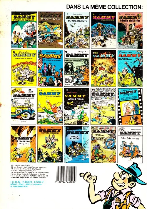 Verso de l'album Sammy Tome 8 Les gorilles et le roi dollar