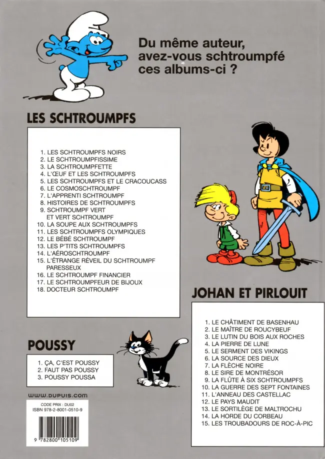 Verso de l'album Les Schtroumpfs Tome 10 La soupe aux Schtroumpfs