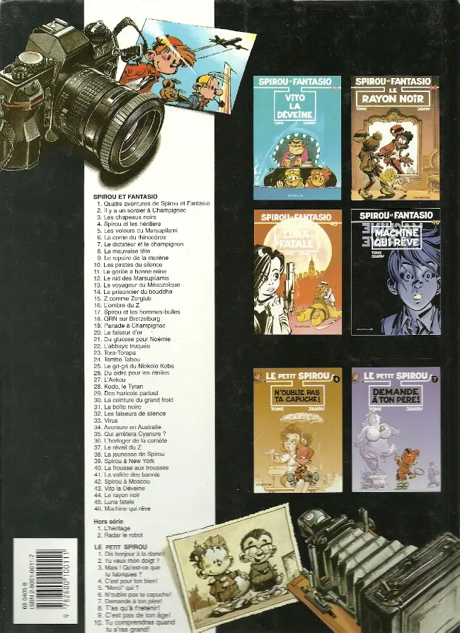 Verso de l'album Spirou et Fantasio Tome 9 Le repaire de la murène