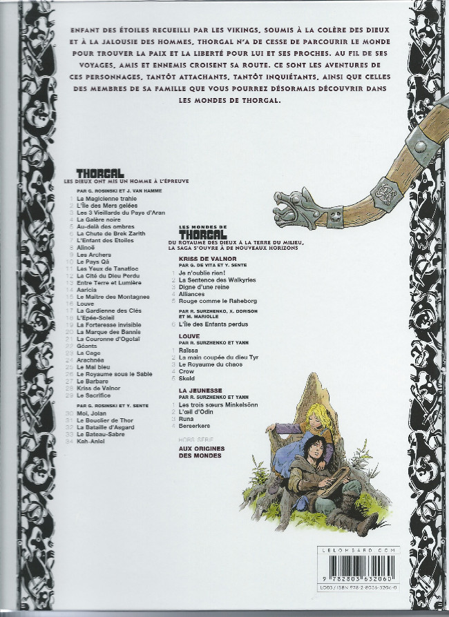 Verso de l'album Les mondes de Thorgal - La Jeunesse de Thorgal Tome 2 L'œil d'Odin