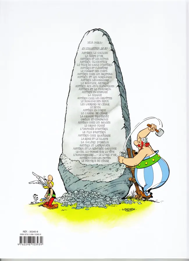 Verso de l'album Astérix Tome 36 Le papyrus de César